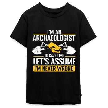 Archaeologist Gift Archaeology - Teenager Premium Organic T-Shirt - black - Front - AI Model Teenager Male light (155cm)