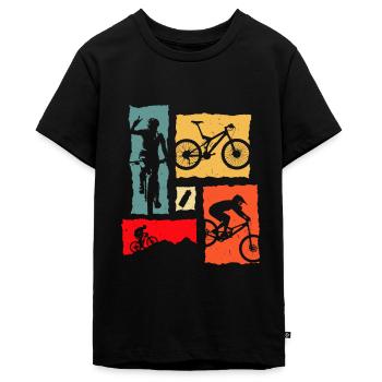 Mountain Bike Retro - Teenager Premium Bio T-Shirt - Schwarz - Vorne - AI Model Teenager Male light (155cm)