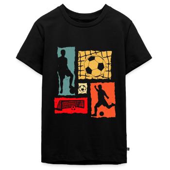 Soccer Player Retro - Teenager Premium Bio T-Shirt - Schwarz - Vorne - AI Model Teenager Male light (155cm)