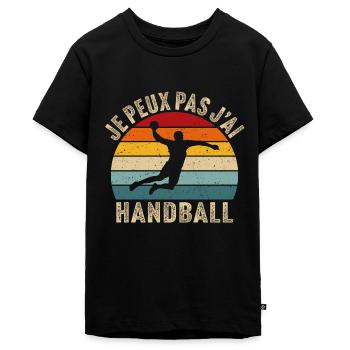 je peux pas j'ai handball cadeau handballeur - T-shirt Premium bio Ado - noir - Devant - AI Model Teenager Male light (155cm)