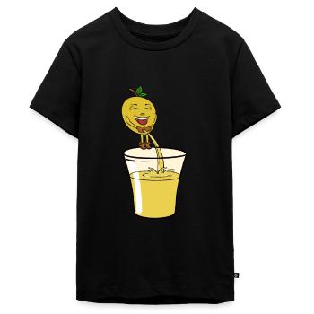 Zitrone pinkelt Limonade - Teenager Premium Bio T-Shirt - Schwarz - Vorne - AI Model Teenager Male light (155cm)