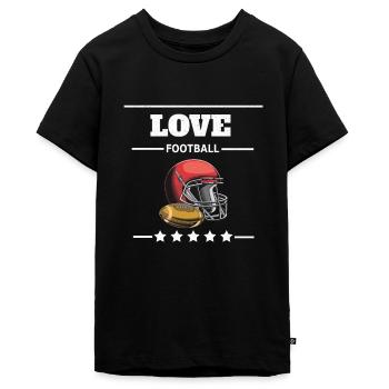American Football - Teenager Premium Bio T-Shirt - Schwarz - Vorne - AI Model Teenager Male light (155cm)
