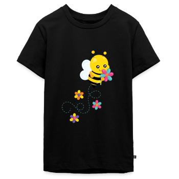 Biene - Teenager Premium Bio T-Shirt - Schwarz - Vorne - AI Model Teenager Male light (155cm)