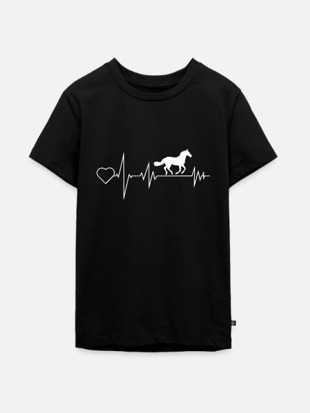 Pferde - Teenager Premium Bio T-Shirt - Schwarz