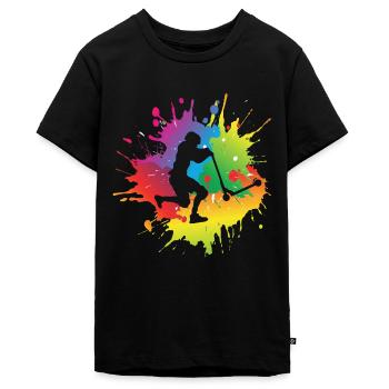 Scooter Stunt - Teenager Premium Bio T-Shirt - Schwarz - Vorne - AI Model Teenager Male light (155cm)