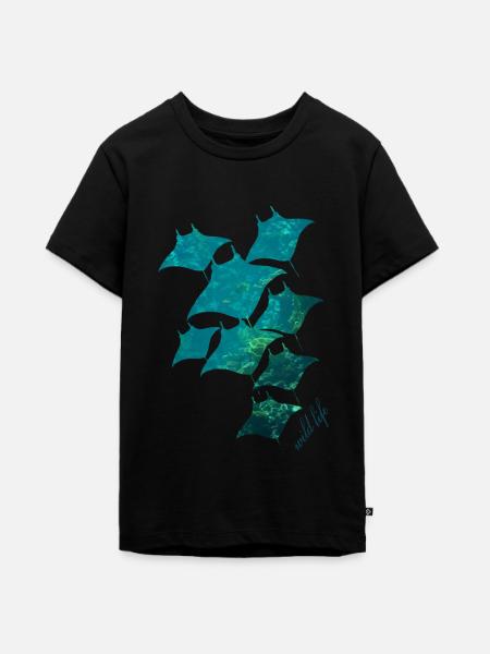 Rochen Wildlife - Teenager Premium Bio T-Shirt - Schwarz