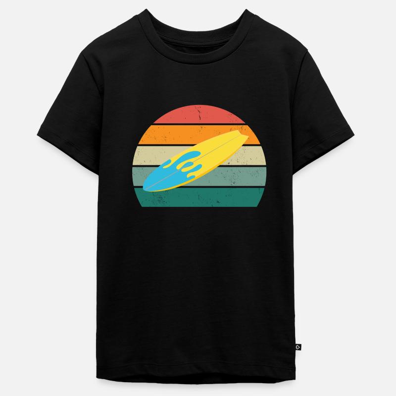 surfer surfer vague surf vagues surf vagues surf - T-shirt Premium bio Ado - noir