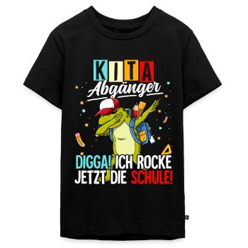 Kita Abgänger - Teenager Premium Bio T-Shirt - Schwarz - Vorne - AI Model Teenager Male light (155cm)