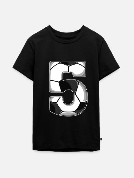 5th Birthday Football - Teenager Premium Organic T-Shirt - black