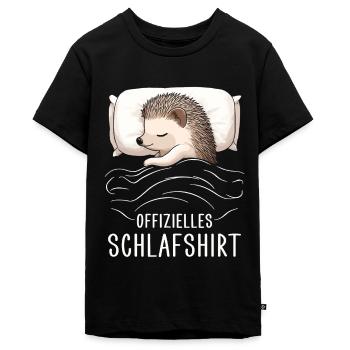 Offizielles Schlafshirt Igel - Teenager Premium Bio T-Shirt - Schwarz - Vorne - AI Model Teenager Male light (155cm)