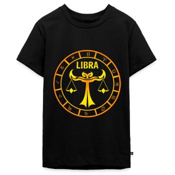 Zodiac Libra - Teenager Premium Organic T-Shirt - black - Front - AI Model Teenager Male light (155cm)