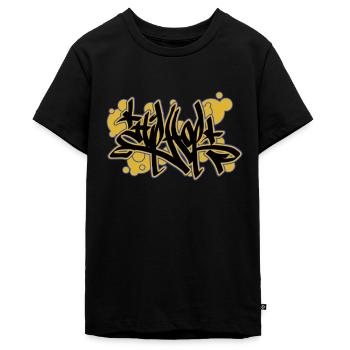 Graffiti hip hop - T-shirt Premium bio Ado - noir - Devant - AI Model Teenager Male light (155cm)