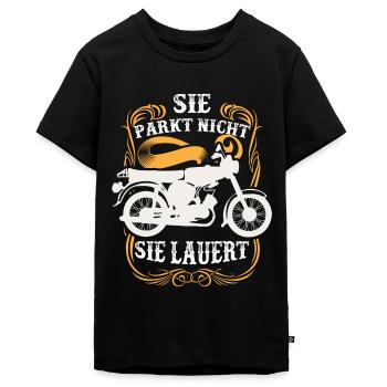 Simson DDR Moped 2 Takter Geschenk Simmi Spruch - Teenager Premium Bio T-Shirt - Schwarz - Vorne - AI Model Teenager Male light (155cm)