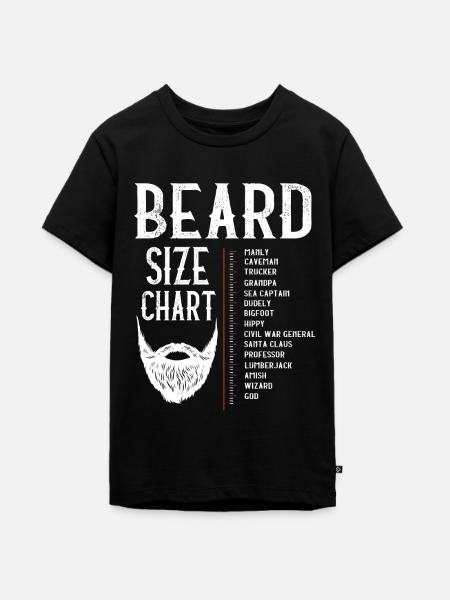 Bart Größentabelle, Bart, Bärtslänge - Teenager Premium Bio T-Shirt - Schwarz