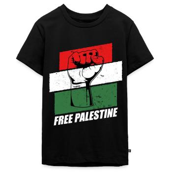 Free Palestine - Teenager Premium Organic T-Shirt - black - Front - AI Model Teenager Male light (155cm)