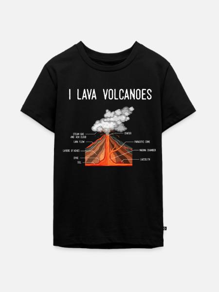 Vulkan, Erde Magma Lava - Teenager Premium Bio T-Shirt - Schwarz