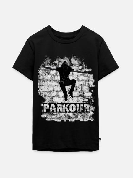 Parkour - Teenager Premium Bio T-Shirt - Schwarz
