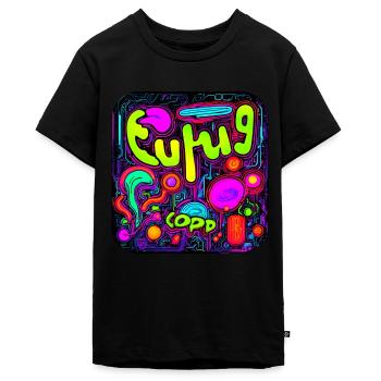 Neon Farben Leuchtend Stil UV - Teenager Premium Bio T-Shirt - Schwarz - Vorne - AI Model Teenager Male light (155cm)