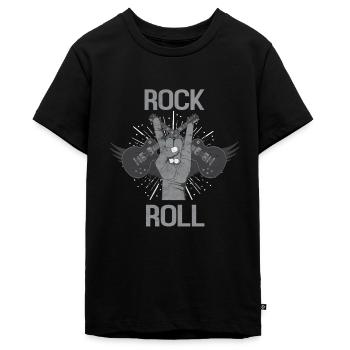 Rock 'n' Roll - Teenager Premium Bio T-Shirt - Schwarz - Vorne - AI Model Teenager Male light (155cm)