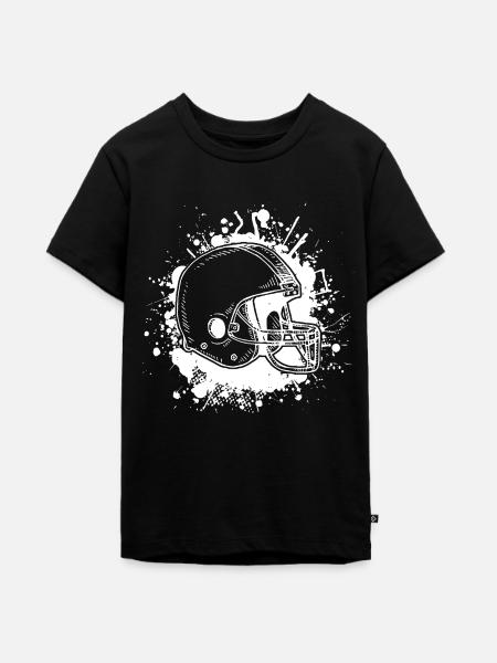 Football Helm - Teenager Premium Bio T-Shirt - Schwarz