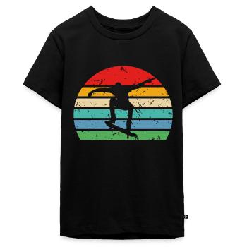 Skateboarder Skateboard Skate Skater Retro skaten - Teenager Premium Bio T-Shirt - Schwarz - Vorne - AI Model Teenager Male light (155cm)