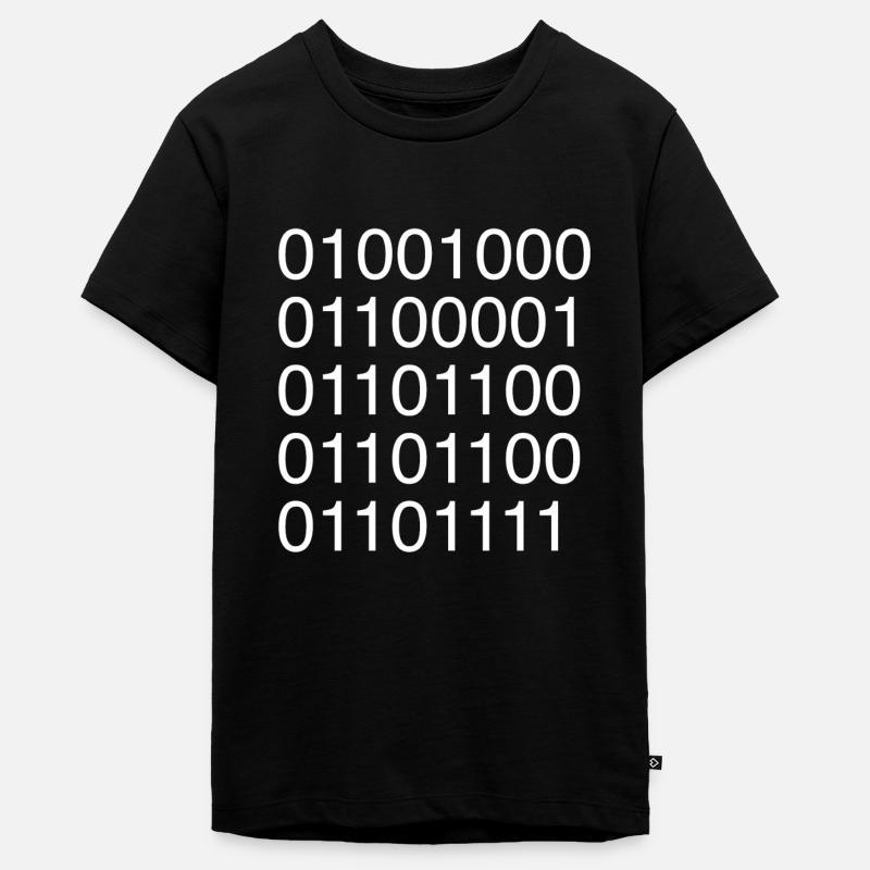 Computer scientist ASCII code binary - Teenager Premium Organic T-Shirt - black