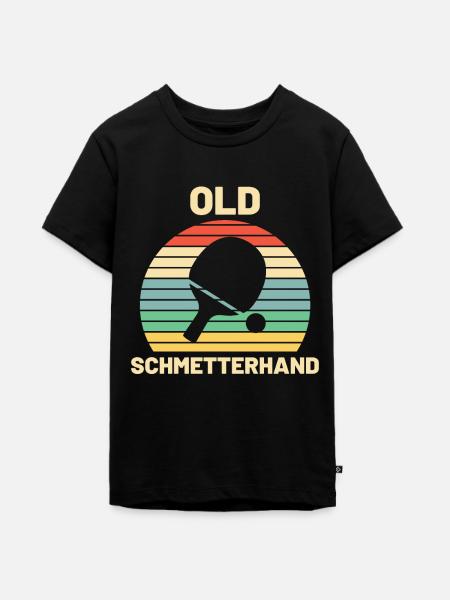 Old Schmetterhand Tischtennis Geschenk - Teenager Premium Bio T-Shirt - Schwarz