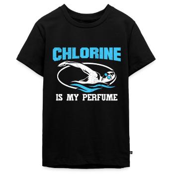 Schwimmtrainer Chlor ist mein Parfüm - Teenager Premium Bio T-Shirt - Schwarz - Vorne - AI Model Teenager Male light (155cm)