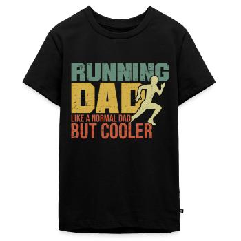 Marathon Laufen Papa - Teenager Premium Bio T-Shirt - Schwarz - Vorne - AI Model Teenager Male light (155cm)