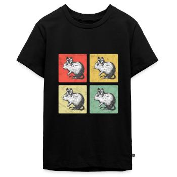Degu Vintage chilenisches Nagetier Degu - Teenager Premium Bio T-Shirt - Schwarz - Vorne - AI Model Teenager Male light (155cm)
