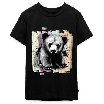Bär - Teenager Premium Bio T-Shirt - Schwarz - Vorne - AI Model Teenager Male light (155cm)