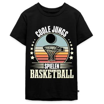 Basketball Basketballer - Teenager Premium Bio T-Shirt - Schwarz - Vorne - AI Model Teenager Male light (155cm)