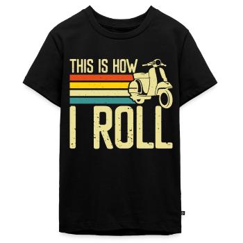 Roller Rollerfahrer Motorroller - Teenager Premium Bio T-Shirt - Schwarz - Vorne - AI Model Teenager Male light (155cm)