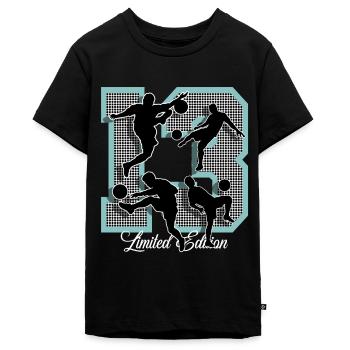 13. Geburtstag Fußball - Teenager Premium Bio T-Shirt - Schwarz - Vorne - AI Model Teenager Male light (155cm)