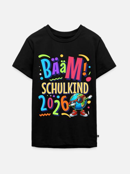 Bääm Schulkind 2026 - Teenager Premium Bio T-Shirt - Schwarz