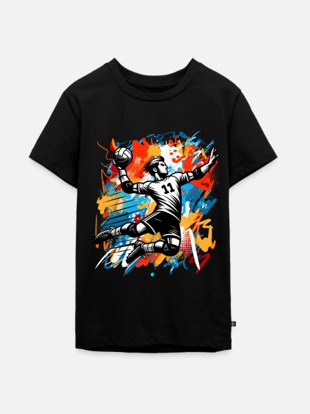 Handball Handballer - Teenager Premium Bio T-Shirt - Schwarz