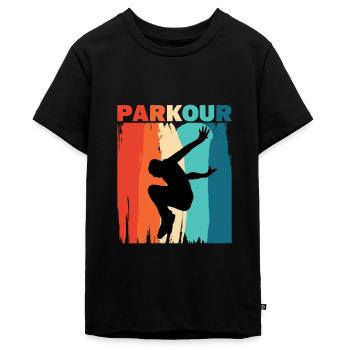 Parkour - Teenager Premium Organic T-Shirt - black - Front - AI Model Teenager Male light (155cm)