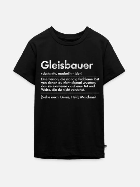 Gleisbauer Spruch - Teenager Premium Bio T-Shirt - Schwarz