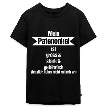 Patenonkel Patentante Patenkind Taufpate Taufpatin - Teenager Premium Bio T-Shirt - Schwarz - Vorne - AI Model Teenager Male light (155cm)
