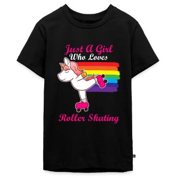 Roller - T-shirt Premium bio Ado - noir - Devant - AI Model Teenager Male light (155cm)