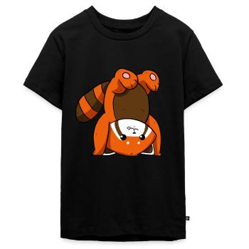 Roter Panda - Teenager Premium Bio T-Shirt - Schwarz - Vorne - AI Model Teenager Male light (155cm)