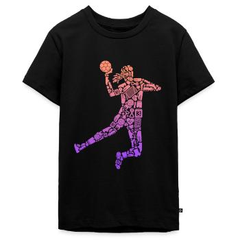 Handballspielerin Handball Mädchen Handballerin - Teenager Premium Bio T-Shirt - Schwarz - Vorne - AI Model Teenager Male light (155cm)