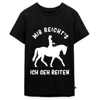 Mir reichts ich geh jetzt Reiten - lustiges Pferde - Teenager Premium Bio T-Shirt - Schwarz - Vorne - AI Model Teenager Male light (155cm)