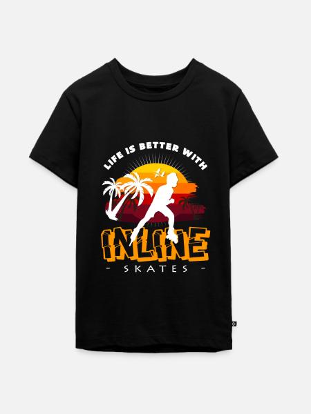 Inline Skates - Teenager Premium Bio T-Shirt - Schwarz
