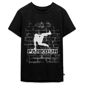 Parkour - T-shirt Premium bio Ado - noir - Devant - AI Model Teenager Male light (155cm)