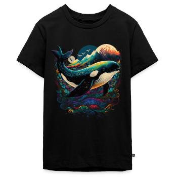 Bunter Schwertwal Wale beobachten Orca Wal - Teenager Premium Bio T-Shirt - Schwarz - Vorne - AI Model Teenager Male light (155cm)