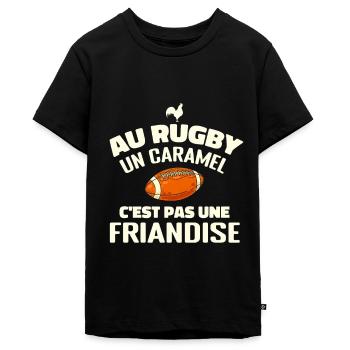 Rugby Humour, Passionné de Rugby, Fan de Rugby - T-shirt Premium bio Ado - noir - Devant - AI Model Teenager Male light (155cm)