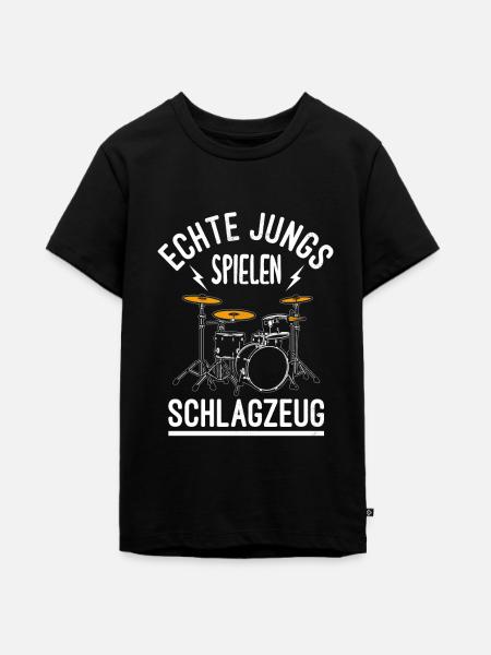 Schlagzeug Schlagzeuger - Teenager Premium Bio T-Shirt - Schwarz
