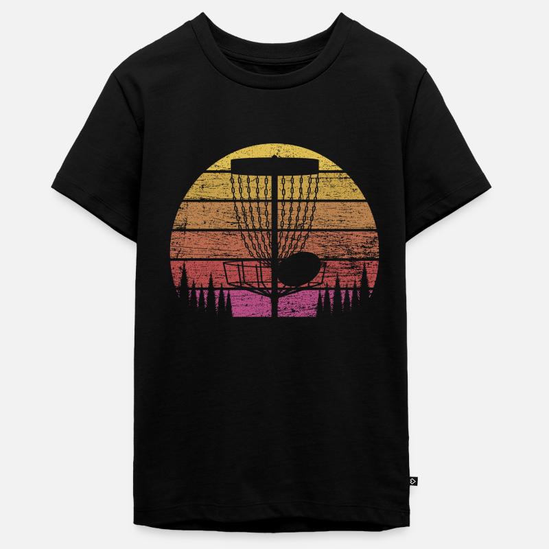 Disc golf rétro - T-shirt Premium bio Ado - noir