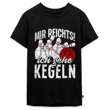 Kegeln - Teenager Premium Bio T-Shirt - Schwarz - Vorne - AI Model Teenager Male light (155cm)